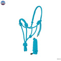 Resistance Plain Nylon Adjustable Rope Halter with Matching 6Ft Lead NewEngland Tack