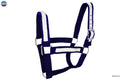 Resistance Premium Nylon Draft Halter with Overlay - Adjustable Horse Halter for Draft Size - Multiple Colors (Navy Blue, Black, Brown, Purple) - SS Hardware NewEngland Tack