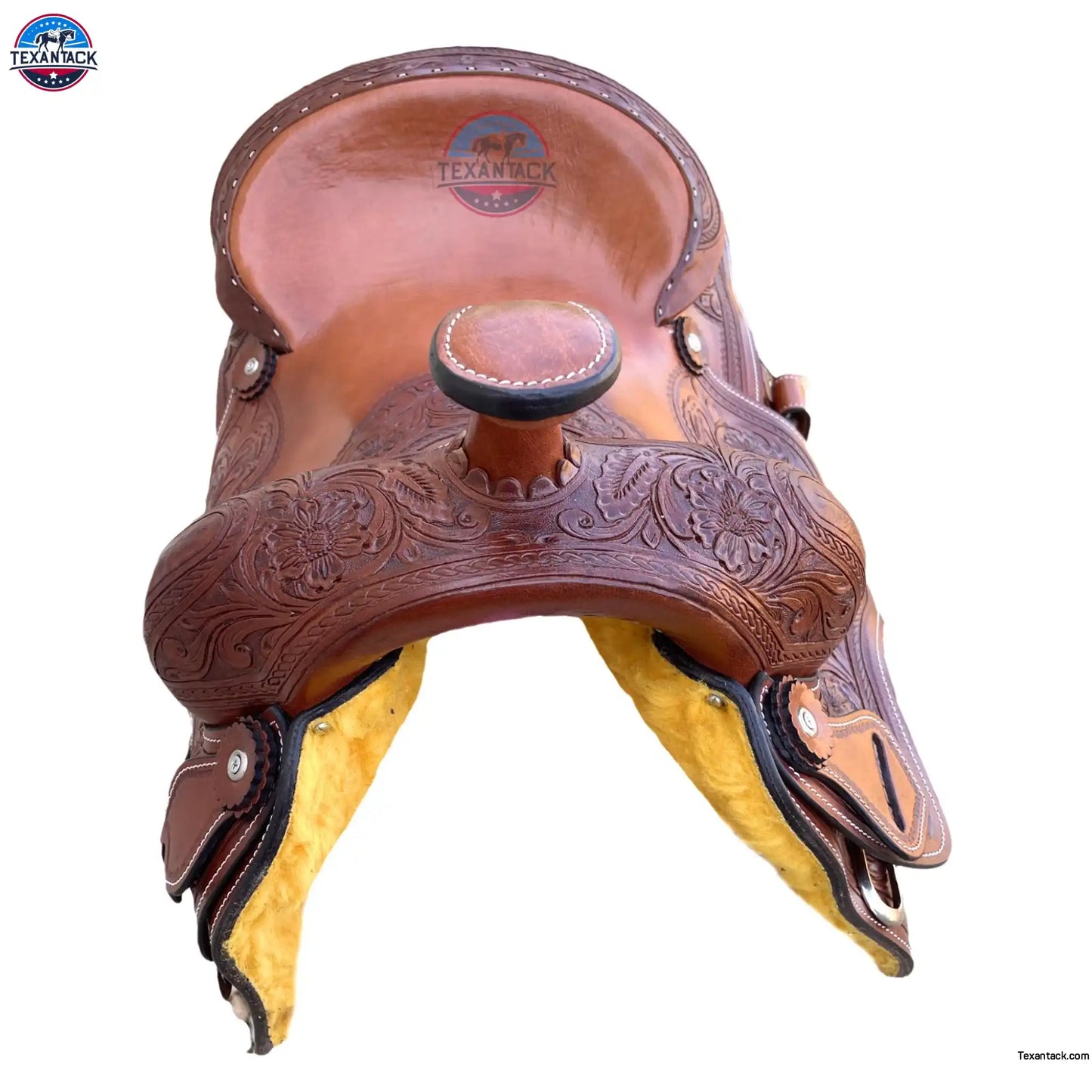 Premium Ranch Cutter Saddle | Hand Tooled Leather | 14"-17" Seat | FQHB 7" Gullet | Oily & Non-Oily Finish | Western Horse Saddle TEXANTACK