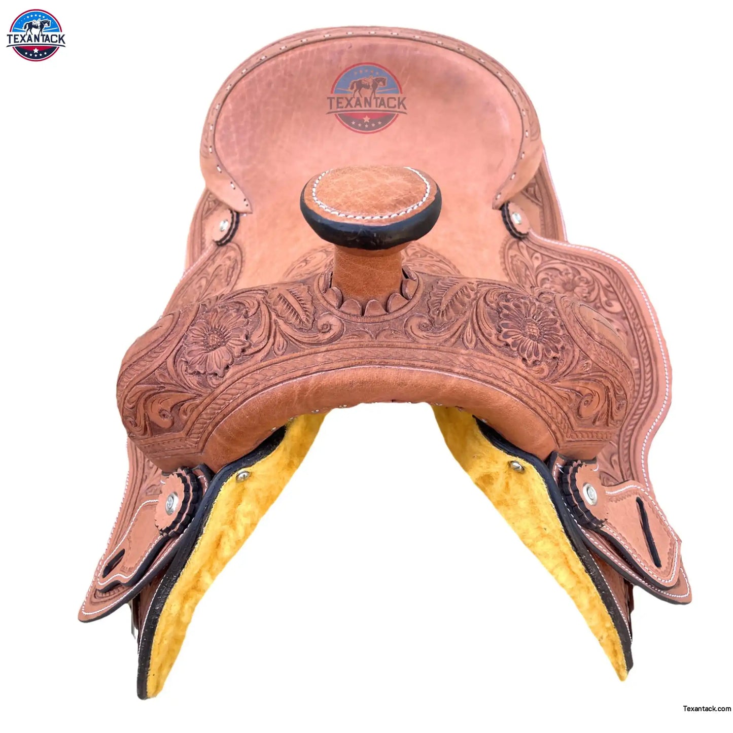 Premium Ranch Cutter Saddle | Hand Tooled Leather | 14"-17" Seat | FQHB 7" Gullet | Oily & Non-Oily Finish | Western Horse Saddle TEXANTACK