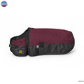 Resistance 600D Dog Blanket with Shoulder Gusset & Quick Grip Belly Band - 50 GSM fill Burgundy/Black / XX-Small