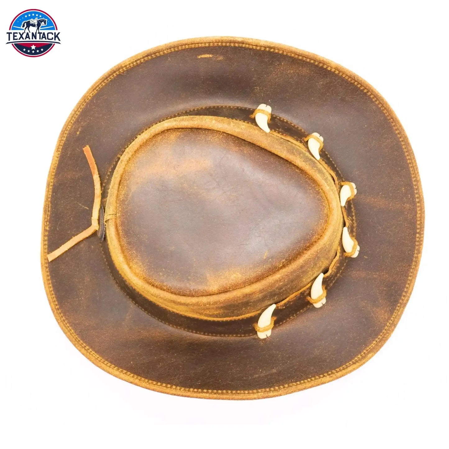 RESISTANCE Australian Leather Hat with Crocodile Band Teeth - Dundee Style | Outback Hat for Men and Women NewEngland Tack