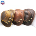 RESISTANCE Australian Leather Hat with Crocodile Band Teeth - Dundee Style | Outback Hat for Men and Women NewEngland Tack