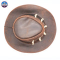 RESISTANCE Australian Leather Hat with Crocodile Band Teeth - Dundee Style | Outback Hat for Men and Women NewEngland Tack