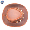 RESISTANCE Australian Leather Hat with Crocodile Band Teeth - Dundee Style | Outback Hat for Men and Women NewEngland Tack