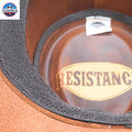RESISTANCE Australian Leather Hat with Crocodile Band Teeth - Dundee Style | Outback Hat for Men and Women NewEngland Tack