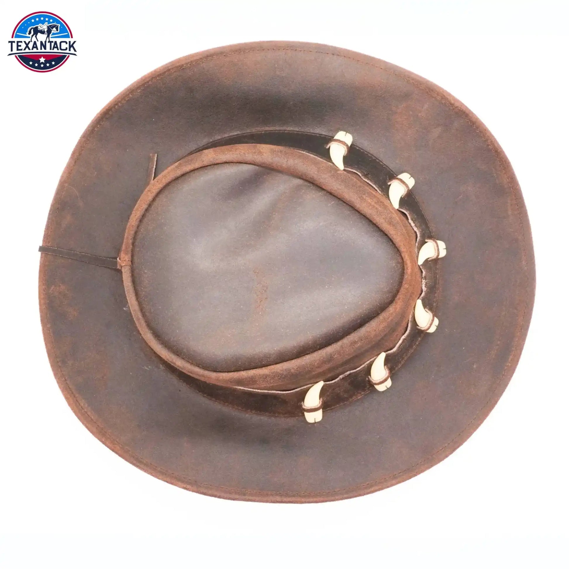 RESISTANCE Australian Leather Hat with Crocodile Band Teeth - Dundee Style | Outback Hat for Men and Women NewEngland Tack