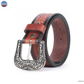 Resistance Basket Weave Tan Women's Cowgirl Cowboy Country Belt  With Floral Embossed Silver Buckle NewEngland Tack