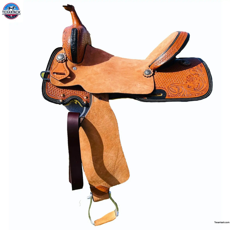 Resistance Basket weave Tooled Roughout Barrel Western Saddle NewEngland Tack