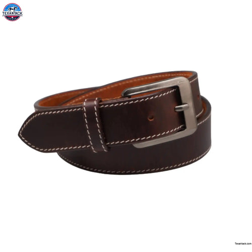 Resistance Belts - Premium Brown Heavy Duty Leather Belt for Men - Genuine Leather Belt for Work and Style