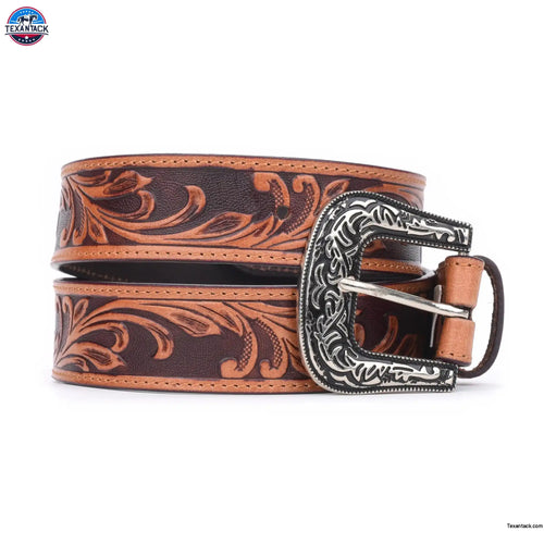 Resistance Cowboy Buckle Belt For Men | 1.5" Wide Western Belt Leather Strap | Western Belt for Jeans