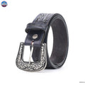 Resistance Floral Black Women's Cowgirl Cowboy Country Belt  With Floral Embossed Silver Buckle NewEngland Tack
