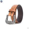 Resistance Floral Medium Brown Women's Cowgirl Cowboy Country Belt  With Floral Embossed Silver Buckle NewEngland Tack