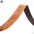 Resistance Full Grain Western Engraved Leather Belt Strap, 1-1/2" Wide Western Belt Leather Strap Floral Tooled Leather Belt Strap NewEngland Tack