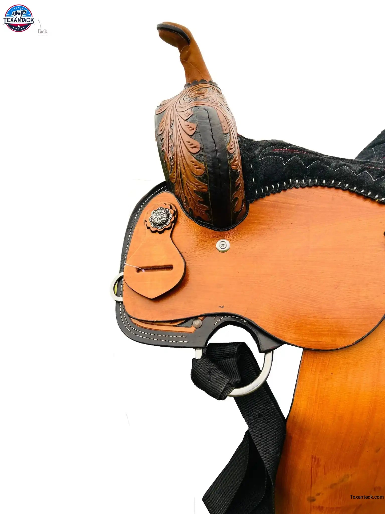 Floral Tooled Youth Western Leather Horse Barrel Saddle NewEnglandTack