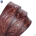 Resistance Full Grain Western Engraved Leather Belt Strap, 1-1/2" Wide Western Belt Leather Strap Floral Tooled Leather Belt Strap NewEngland Tack