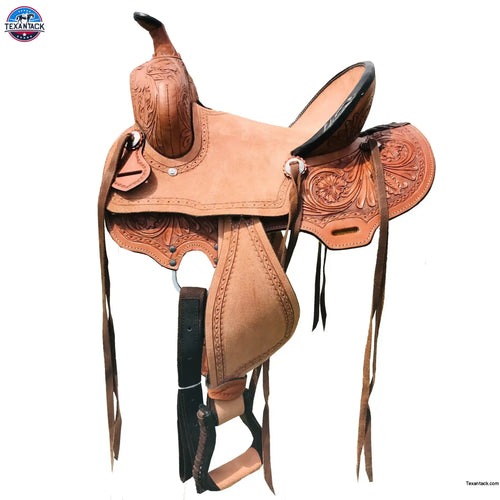 Resistance Genuine New Western Leather Youth Child Horse Pony Ranch Saddle Floral Tooled