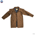 Resistance Unisex Western Oilskin Waterproof Duster Coat, Workwear Kids Rain Coat With Brass Button And Pockets NewEngland Tack