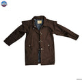 Resistance Unisex Western Oilskin Waterproof Duster Coat, Workwear Kids Rain Coat With Brass Button And Pockets NewEngland Tack