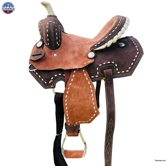 Resistance Kids-Youth Western Horse Barrel Saddle, Rawhide Cantle 12" 13" - NewEngland Tack