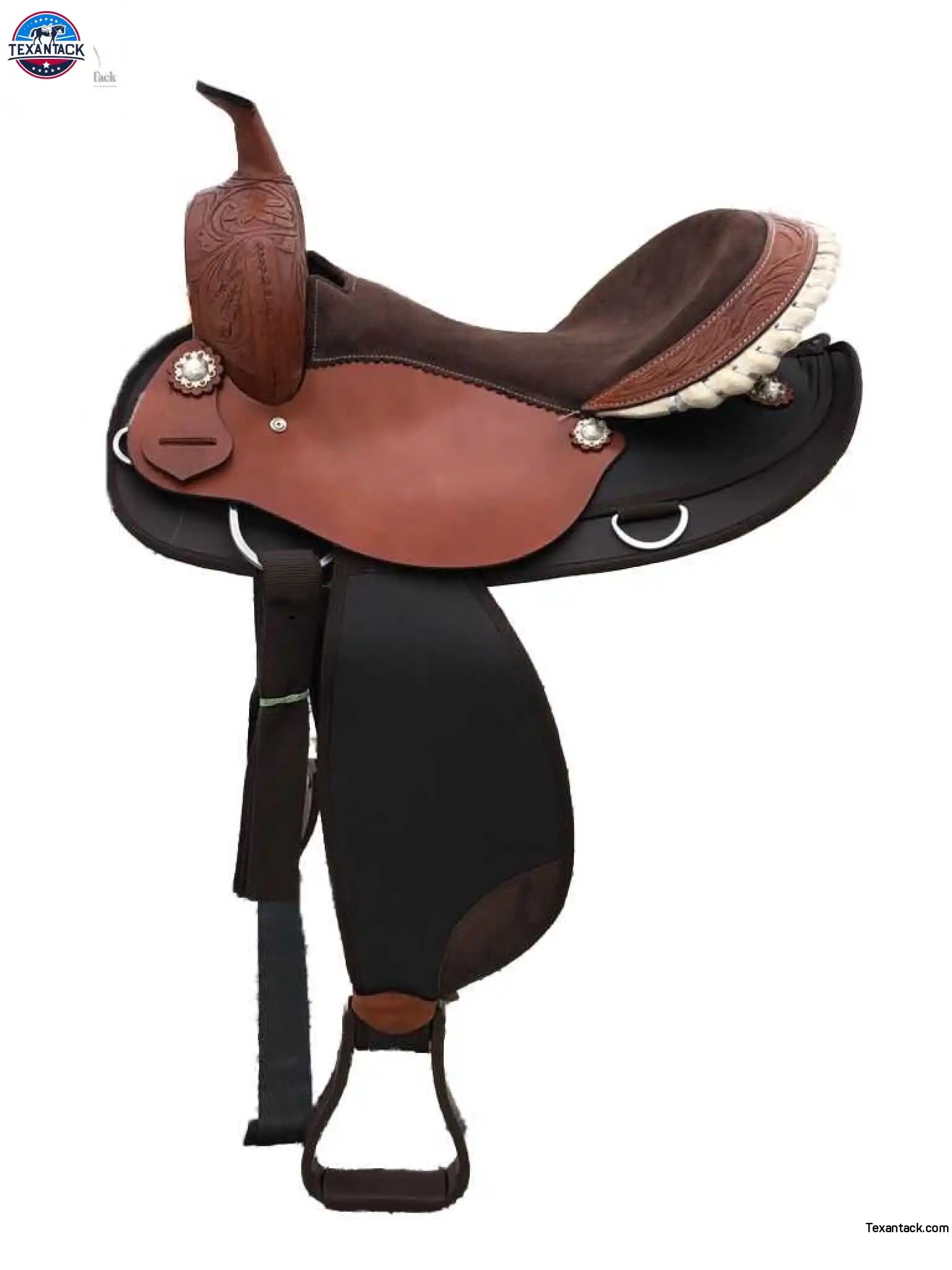 Suede Seat Pleasure Trail Western Saddle | Affordable Lightweight Saddle | Comfortable Suede Seat Western Saddle | Available Seat Sizes 14” 15” 16” 17” NewEngland Tack