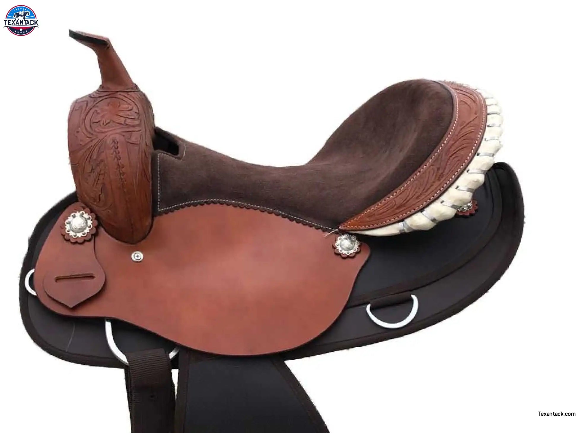 Suede Seat Pleasure Trail Western Saddle | Affordable Lightweight Saddle | Comfortable Suede Seat Western Saddle | Available Seat Sizes 14” 15” 16” 17” NewEngland Tack