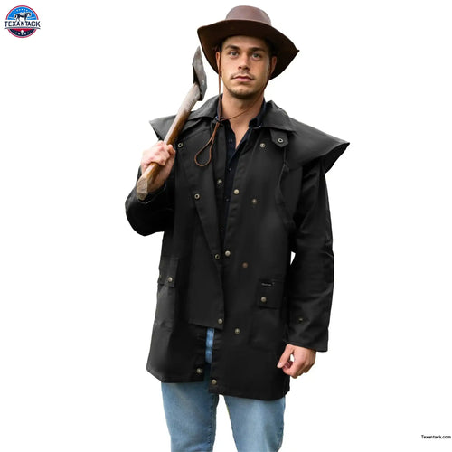 Resistance Oilskin Cotton Western Short Duster Jacket