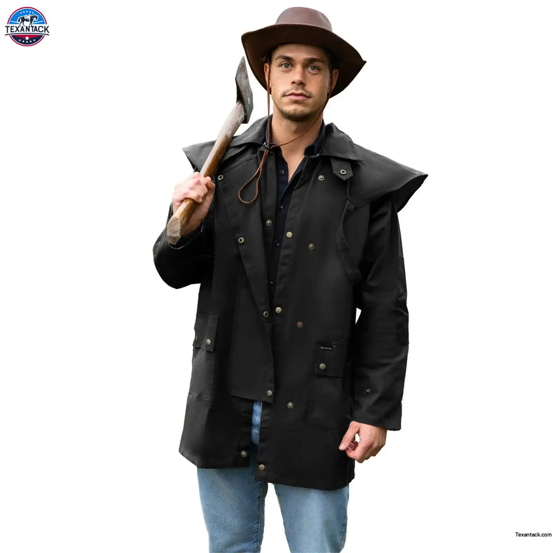 Resistance Oilskin Cotton Western Short Duster Jacket NewEngland Tack