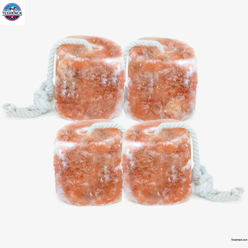 Resistance Pink Himalayan Salt Lick Block with Rope for Horses, Cattle, Deer, Goats, and Livestock – (Each Block Weight 6 lbs)