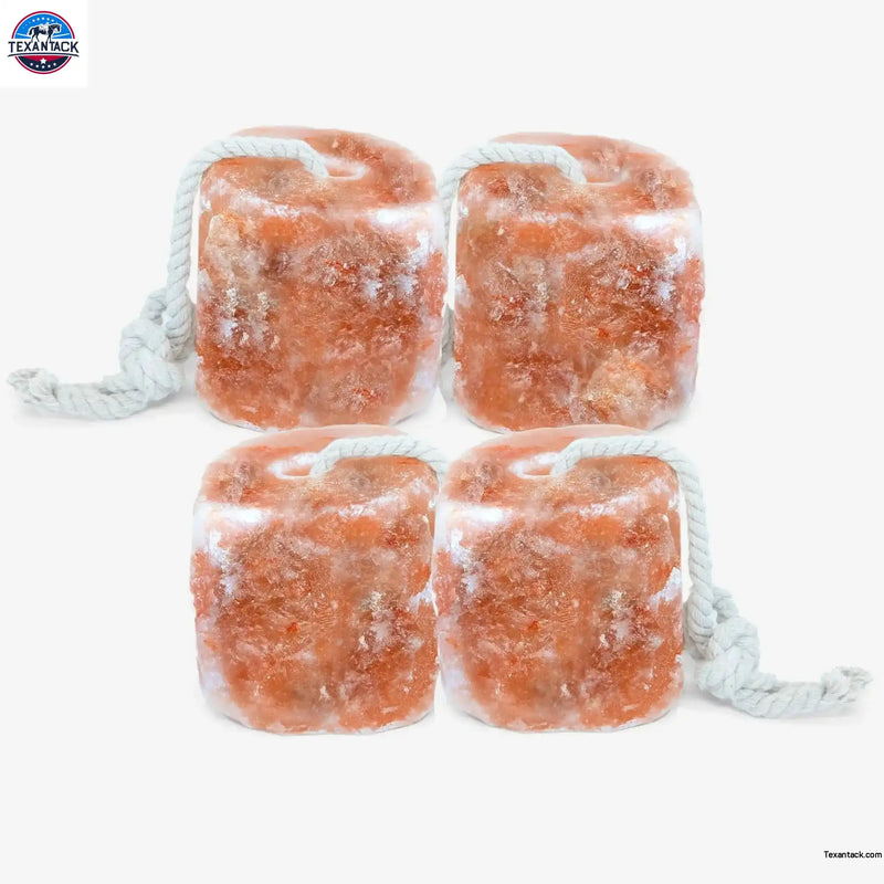 Resistance Pink Himalayan Salt Lick Block with Rope for Horses, Cattle, Deer, Goats, and Livestock – (Each Block Weight 6 lbs) NewEngland Tack