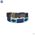 Resistance Polo Belt for Men | Hand Stitched Leather Belt With Colorful Embroidery | Gaucho Style Belt 1.5” Wide - NewEngland Tack