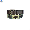 Resistance Polo Belt for Men | Hand Stitched Leather Belt With Colorful Embroidery | Gaucho Style Belt 1.5” Wide - NewEngland Tack