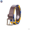 Resistance Polo Belt for Men | Hand Stitched Leather Belt With Colorful Embroidery | Gaucho Style Belt 1.5” Wide NewEngland Tack