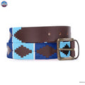 Resistance Polo Belt for Men | Hand Stitched Leather Belt With Colorful Embroidery | Gaucho Style Belt 1.5” Wide NewEngland Tack
