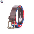 Resistance Polo Belt for Men | Hand Stitched Leather Belt With Colorful Embroidery | Gaucho Style Belt 1.5” Wide NewEngland Tack
