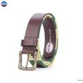Resistance Polo Belt for Men | Hand Stitched Leather Belt With Colorful Embroidery | Gaucho Style Belt 1.5” Wide NewEngland Tack