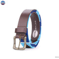 Resistance Polo Belt for Men | Hand Stitched Leather Belt With Colorful Embroidery | Gaucho Style Belt 1.5” Wide NewEngland Tack