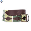 Resistance Polo Belt for Men | Hand Stitched Leather Belt With Colorful Embroidery | Gaucho Style Belt 1.5” Wide NewEngland Tack