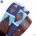 Resistance Polo Belt for Men | Hand Stitched Leather Belt With Colorful Embroidery | Gaucho Style Belt 1.5” Wide NewEngland Tack
