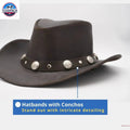 Premium Australian Style Leather Cowboy Hat | Shapeable Outback Hat for Men and Women NewEngland Tack
