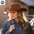 RESISTANCE Premium Full Grain Australian Style Leather Cowboy Hat | Shapeable Outback Hat for Men and Women Hats