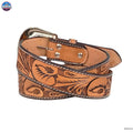 Resistance Western Cowgirl Cowboy Floral Tooled  Argentinian Leather Belt NewEngland Tack