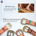 Resistance Premium Western Cowgirl Cowboy Floral Tooled  Argentinian Leather Belt NewEngland Tack
