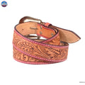 Resistance Western Cowgirl Cowboy Floral Tooled  Argentinian Leather Belt NewEngland Tack