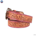 Resistance Western Cowgirl Cowboy Floral Tooled  Argentinian Leather Belt NewEngland Tack