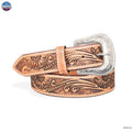 Resistance Premium Western Cowgirl Cowboy Floral Tooled  Argentinian Leather Belt NewEngland Tack
