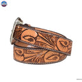Resistance Western Cowgirl Cowboy Floral Tooled  Argentinian Leather Belt NewEngland Tack