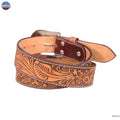 Resistance Western Cowgirl Cowboy Floral Tooled  Argentinian Leather Belt NewEngland Tack