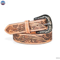 Resistance Premium Western Cowgirl Cowboy Floral Tooled  Argentinian Leather Belt NewEngland Tack