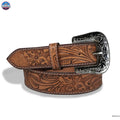 Resistance Western Cowgirl Cowboy Floral Tooled  Argentinian Leather Belt NewEngland Tack
